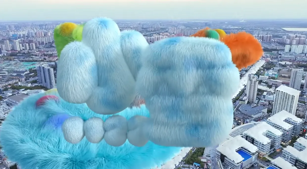 小雪节气毛茸限定，多城联动裸眼3D AR秀-地标马克